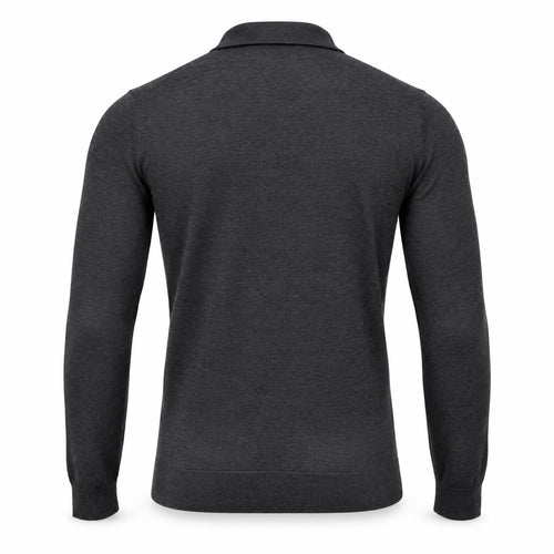 Anthracite Cashmere Polo. CP-001