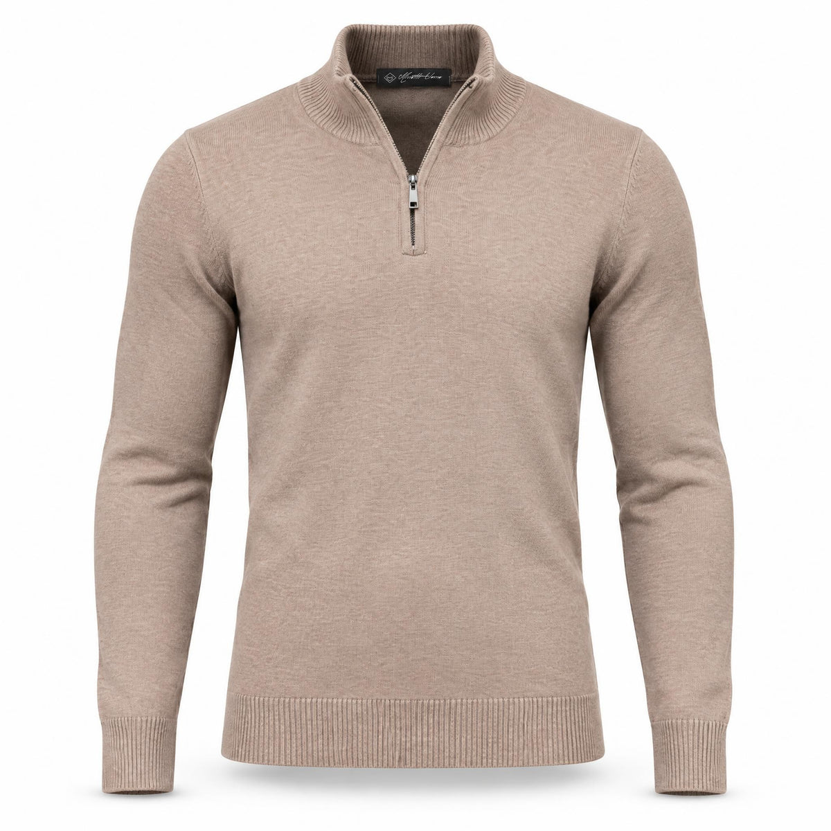 Beige Half Zipper Sweater .HZS-002