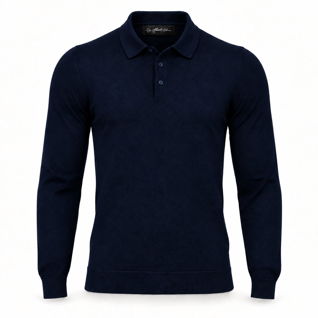 Navy Cashmere Polo. CP-001