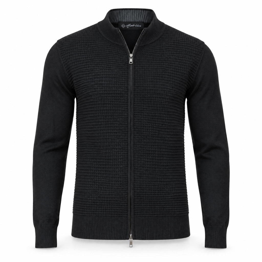 Black Full Zipper Sweater .FZS002
