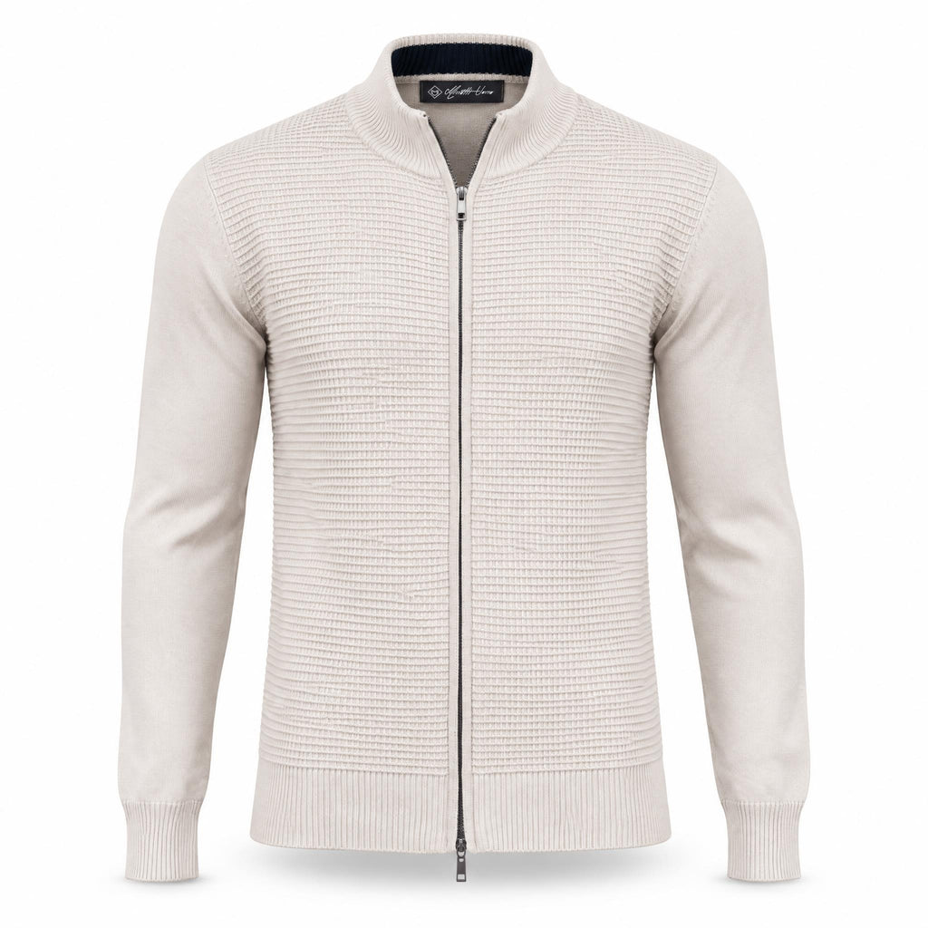 Beige Full Zipper Sweater .FZS002