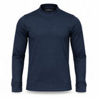 Navy Mock Neck Cotton Sweater. MNC-001