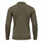 Olive Green Cashmere Half Zip Polo.CP-004