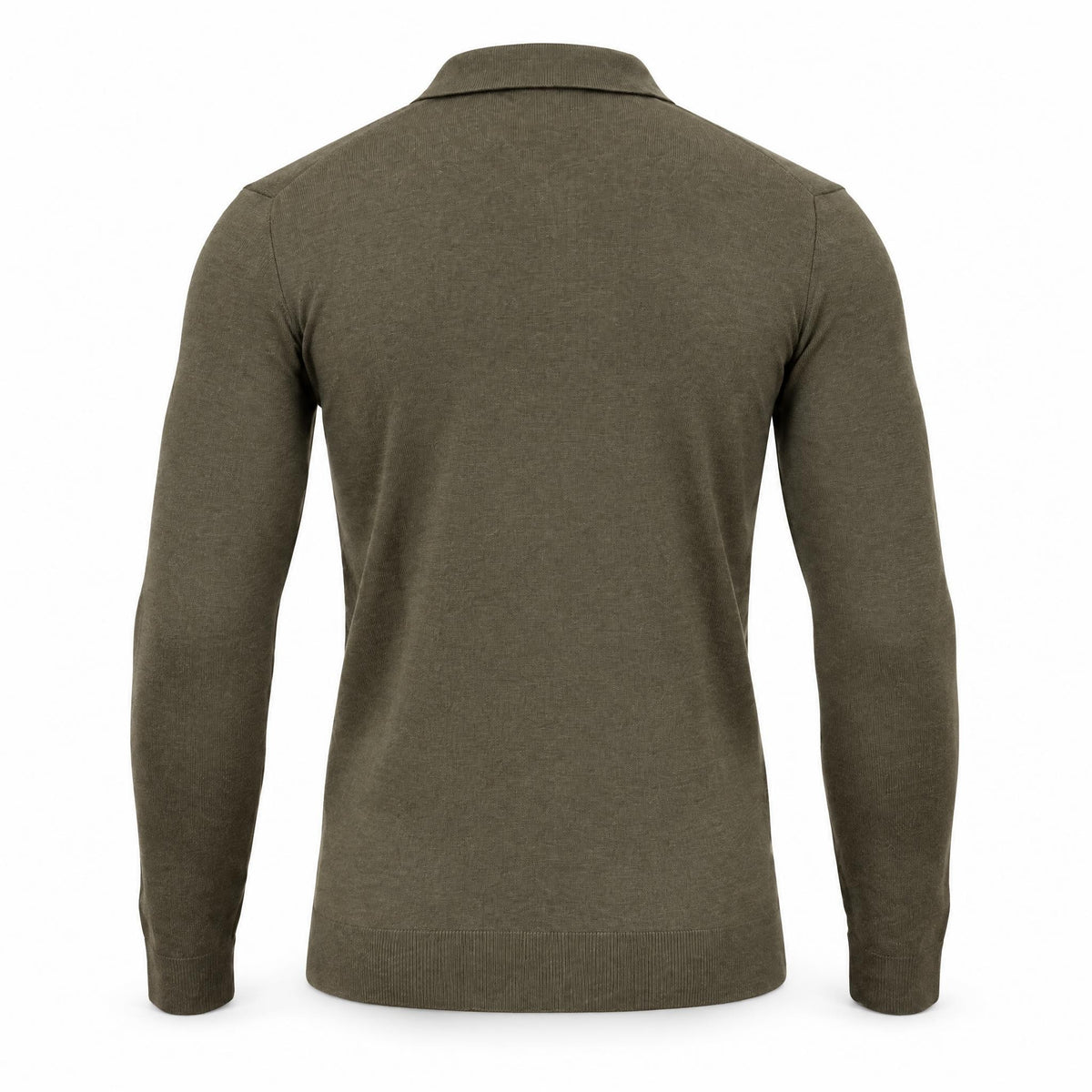 Olive Green Cashmere Half Zip Polo.CP-004