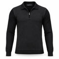 Black Cashmere Half Zip Polo.CP-003