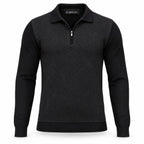 Black Cashmere Half Zip Polo.CP-003