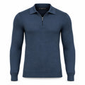 Indigo Cashmere Half Zip Polo.CP-004