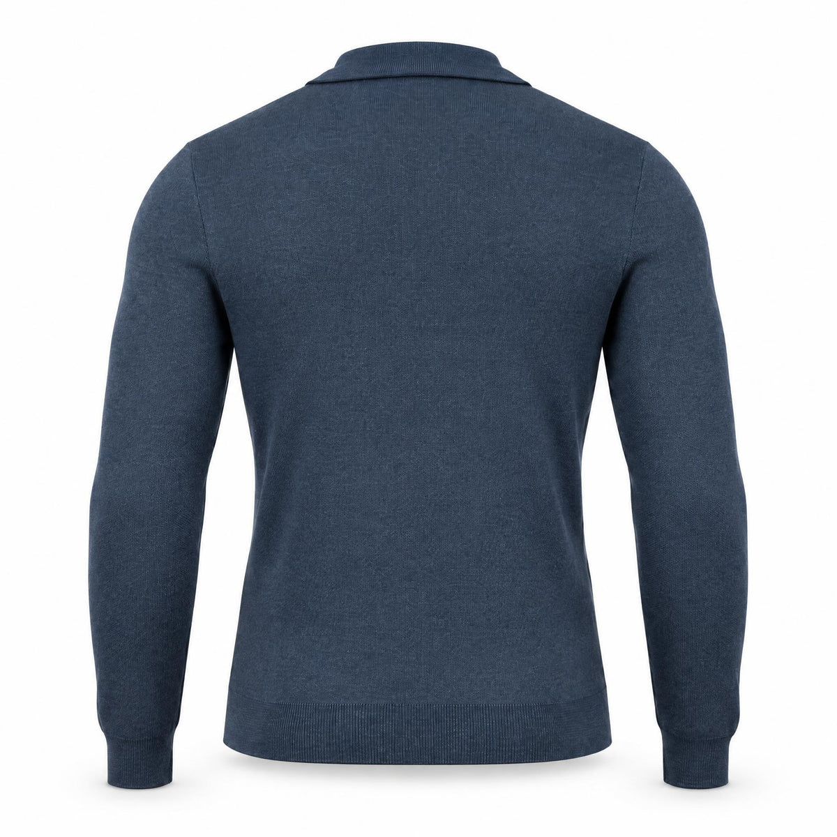 Indigo Cashmere Half Zip Polo.CP-004