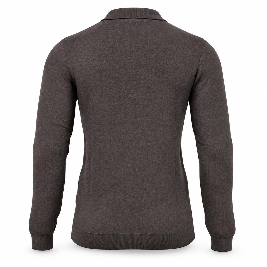 Brown Cashmere Half Zip Polo.CP-004