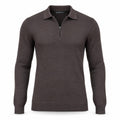 Brown Cashmere Half Zip Polo.CP-004