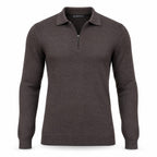 Brown Cashmere Half Zip Polo.CP-004