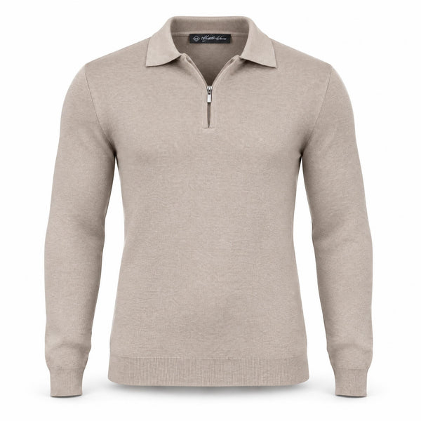 Mink Cashmere Half Zip Polo.CP-004