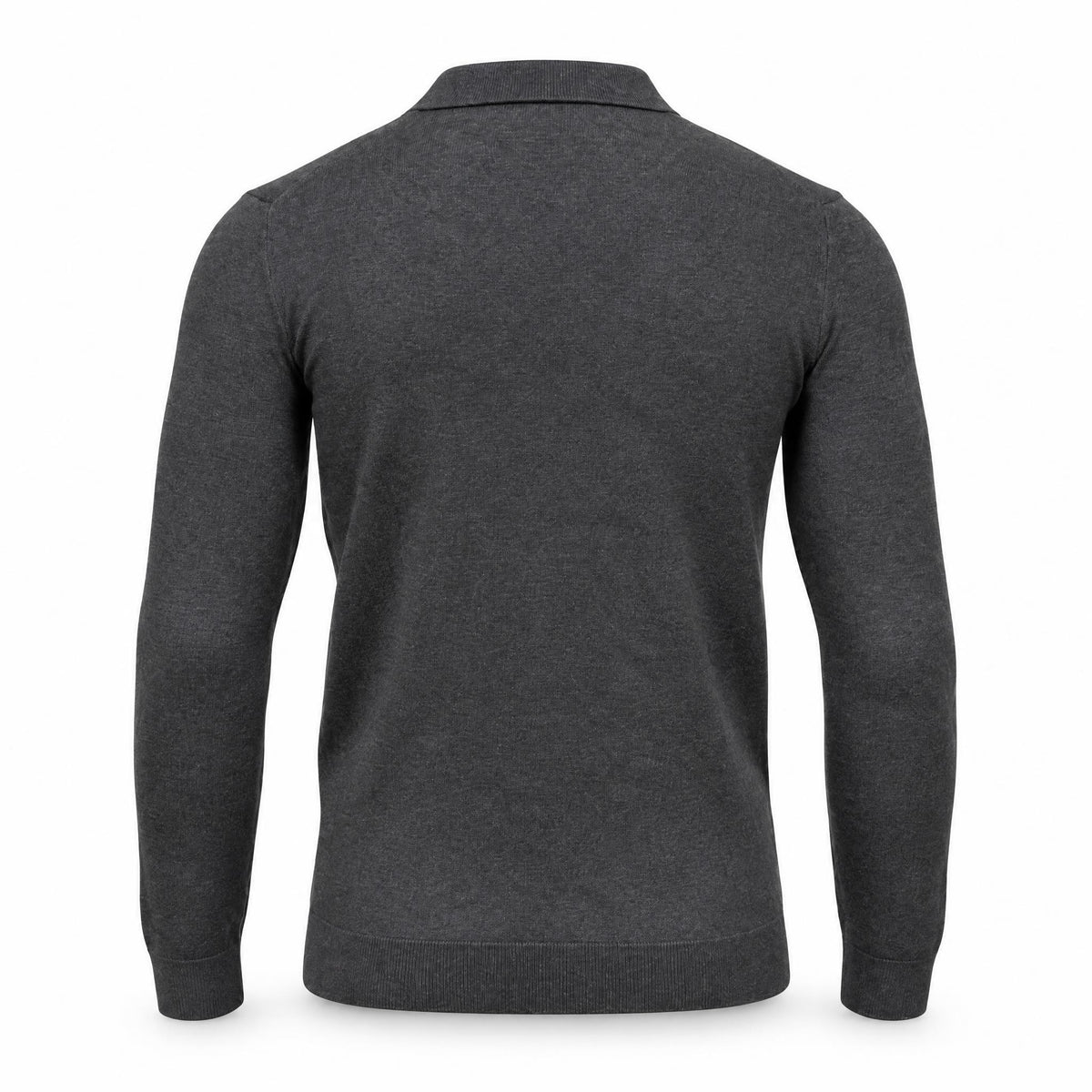 Anthracite Cashmere Half Zip Polo.CP-004