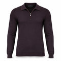 Burgundy Cashmere Half Zip Polo.CP-004