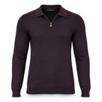 Burgundy Cashmere Half Zip Polo.CP-004