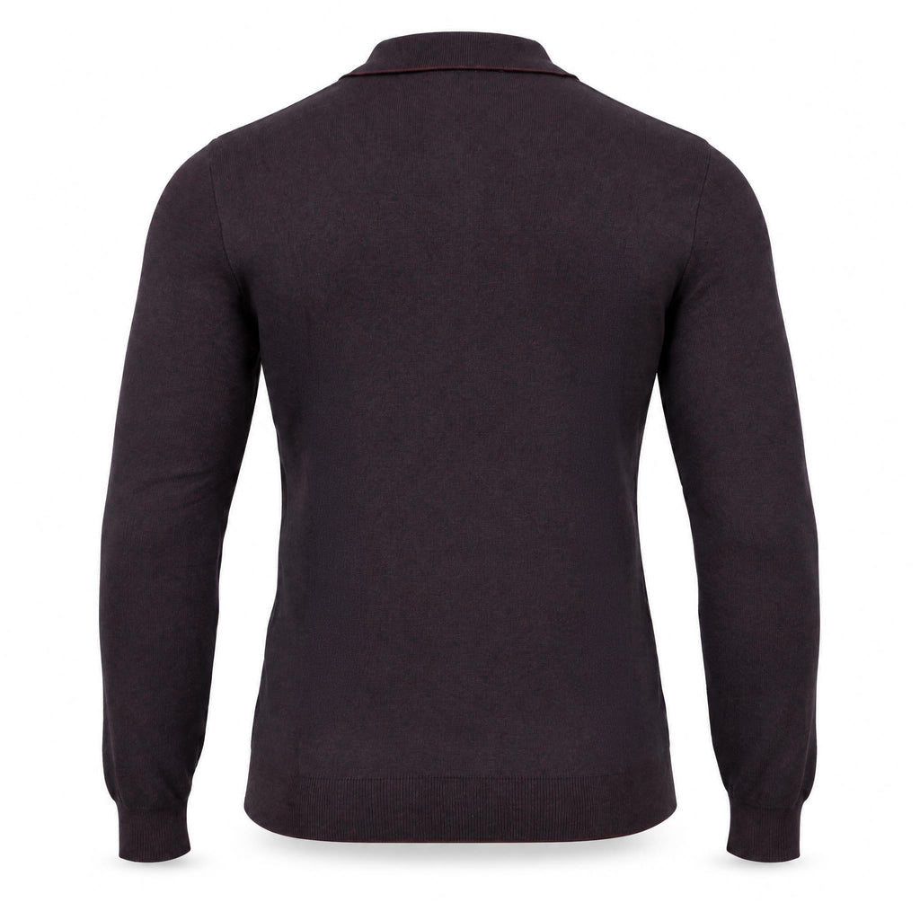Burgundy Cashmere Half Zip Polo.CP-004