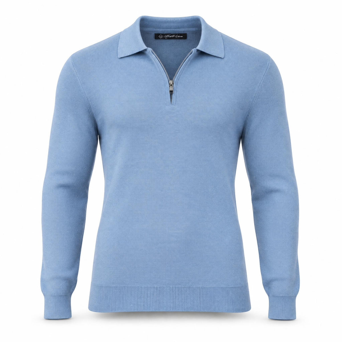 Blue Cashmere Half Zip Polo.CP-004
