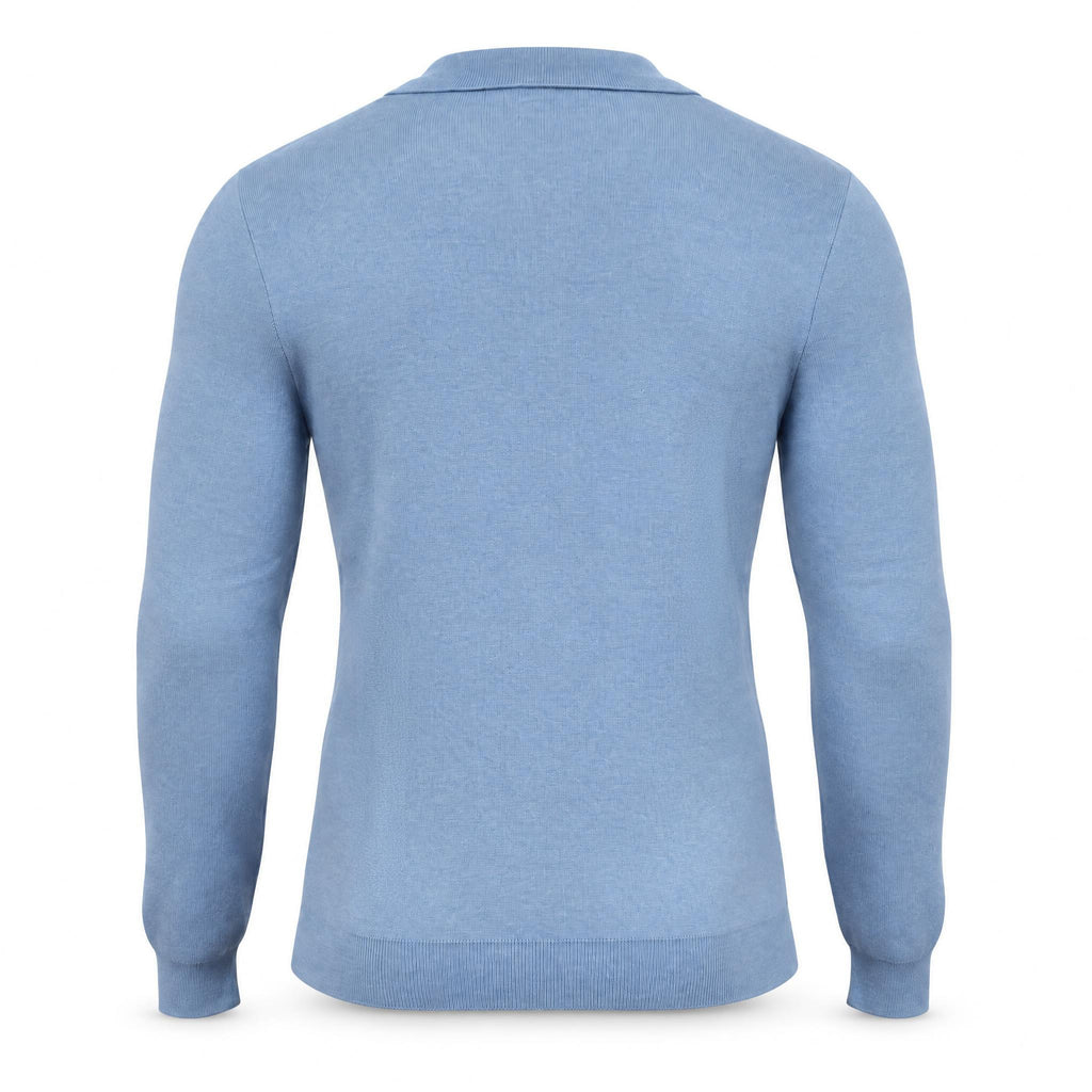 Blue Cashmere Half Zip Polo.CP-004