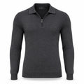 Anthracite Cashmere Half Zip Polo.CP-004