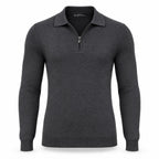 Anthracite Cashmere Half Zip Polo.CP-004