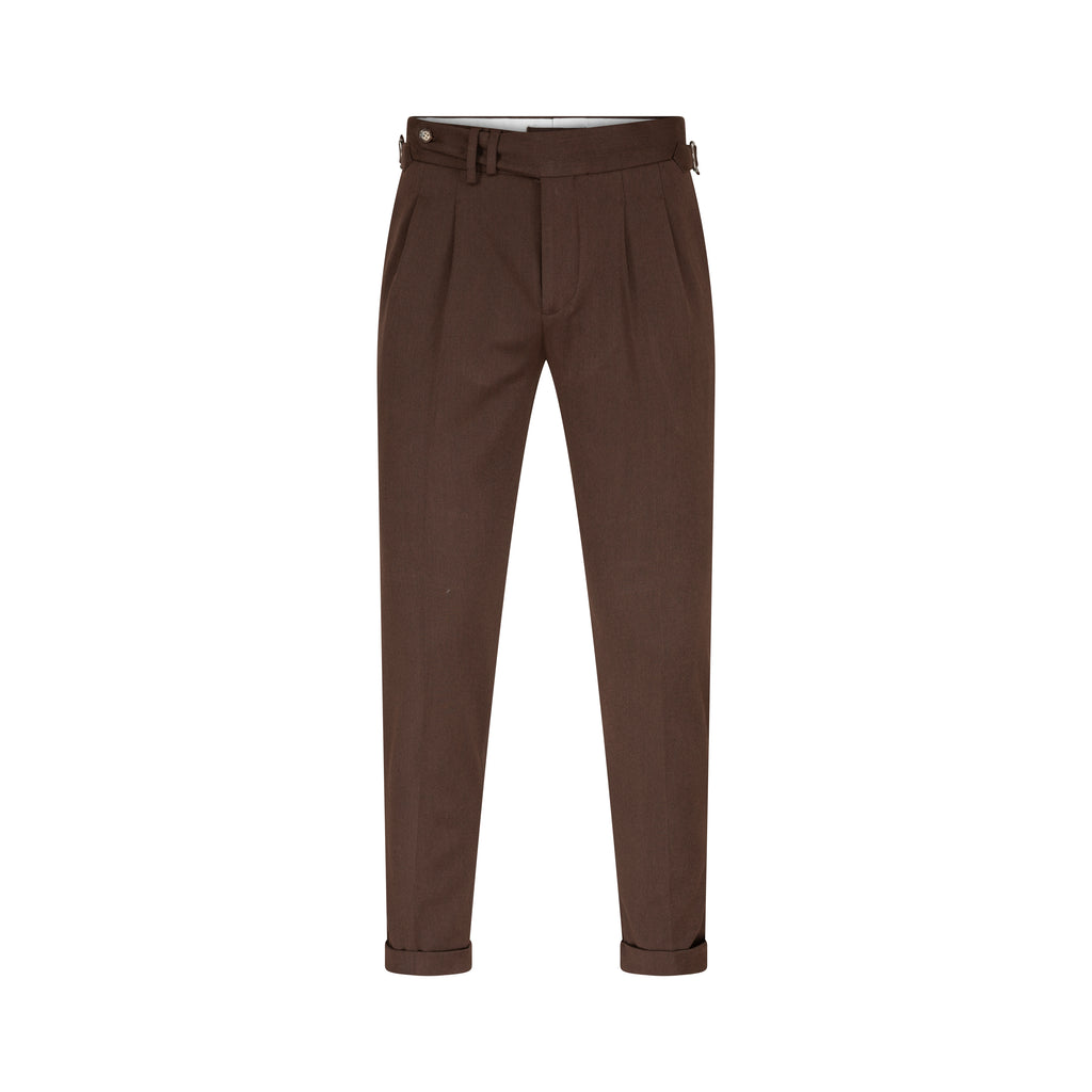 Premium Brown Italian Wool Pants for Men