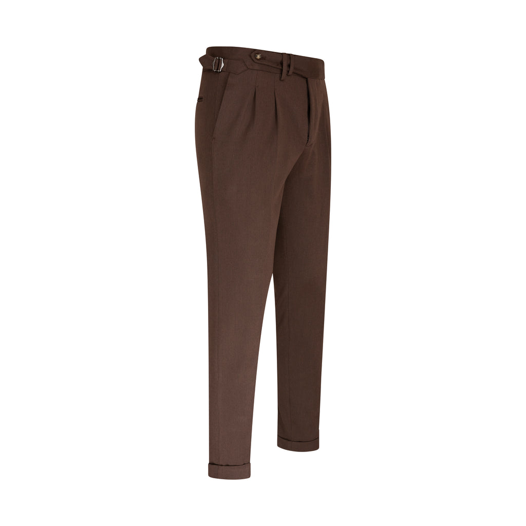Premium Brown Italian Wool Pants for Men