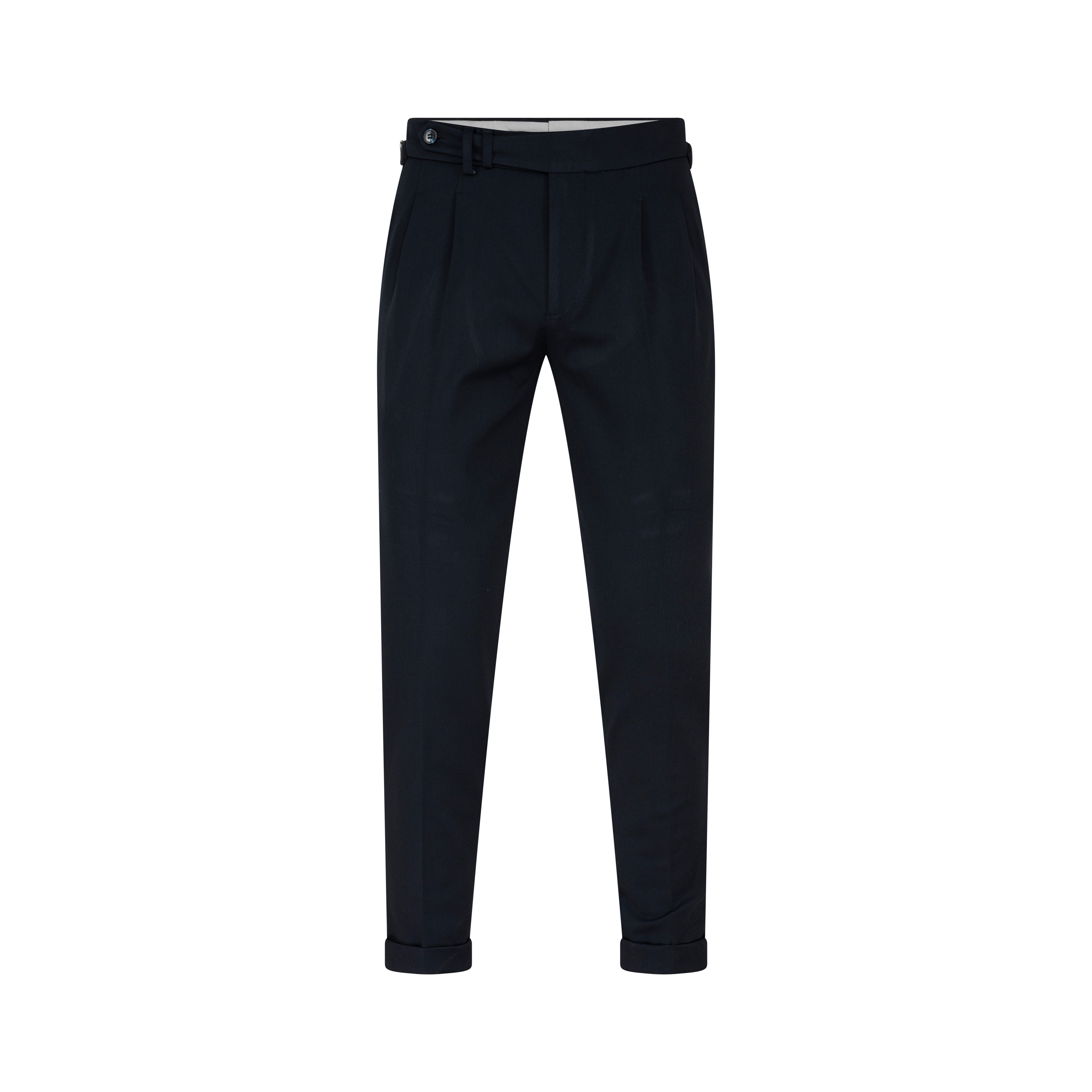 Premium Navy Italian Wool Pants for Men