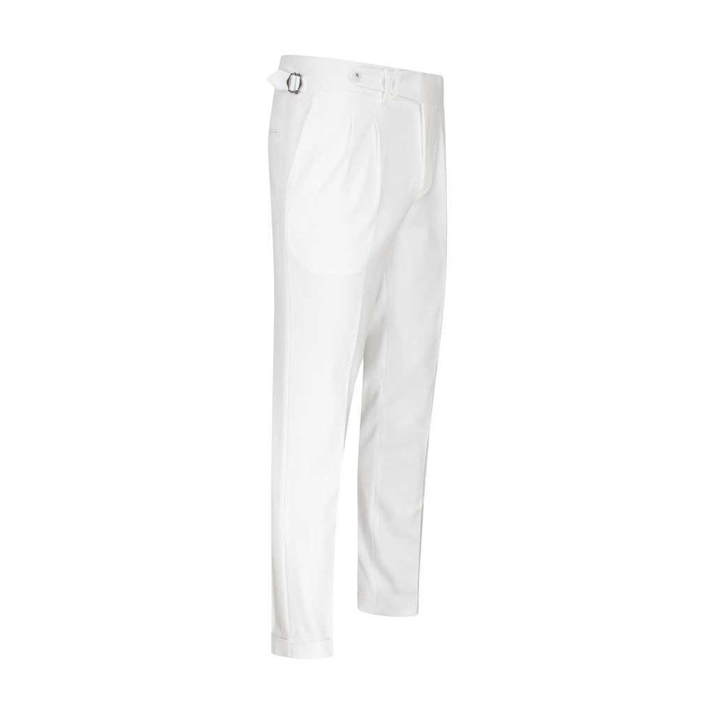 Premium White Italian Wool Pants for Men