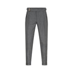 Textured Blue Grey Wool Italian Pant