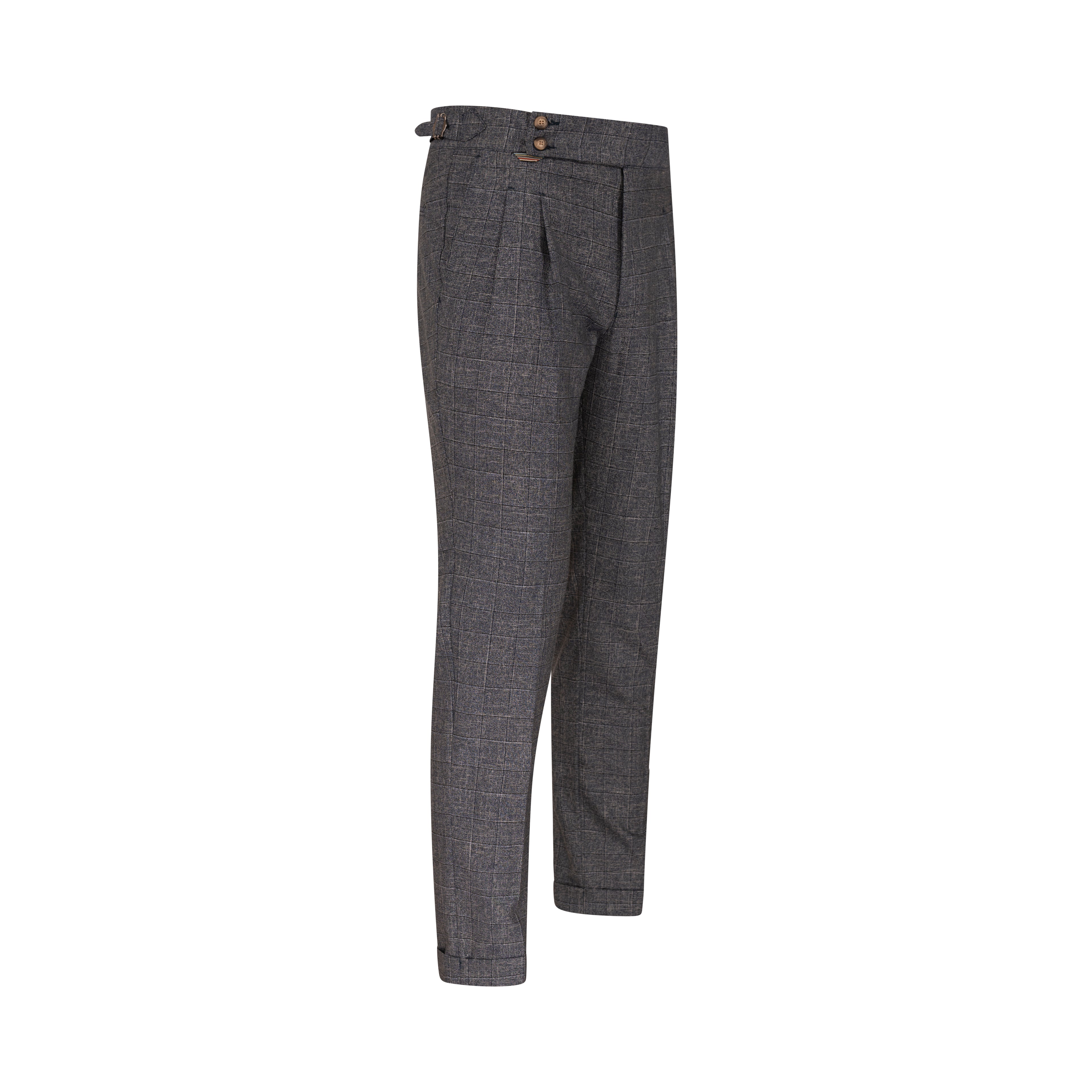 Textured Navy Wool Italian Pant