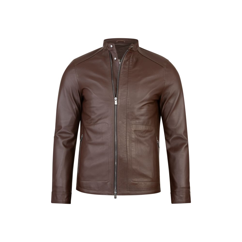 Zip-Up Leather Jacket