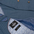 Men’s Wool Blend Slim Fit Double-Breasted Suit-ST.BLUE.023