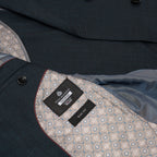 Men’s Wool Blend Slim Fit Double-Breasted Suit-NAVY.023