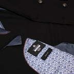 Men’s Wool Blend Slim Fit Double-Breasted Suit-BLACK.023