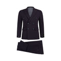 Men’s Wool Blend Slim Fit Double-Breasted Suit-NAVY.024