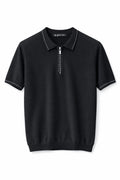 Luxury Black Polo Cashmere Short Sleeve – Soft, Breathable & Lightweight Knit