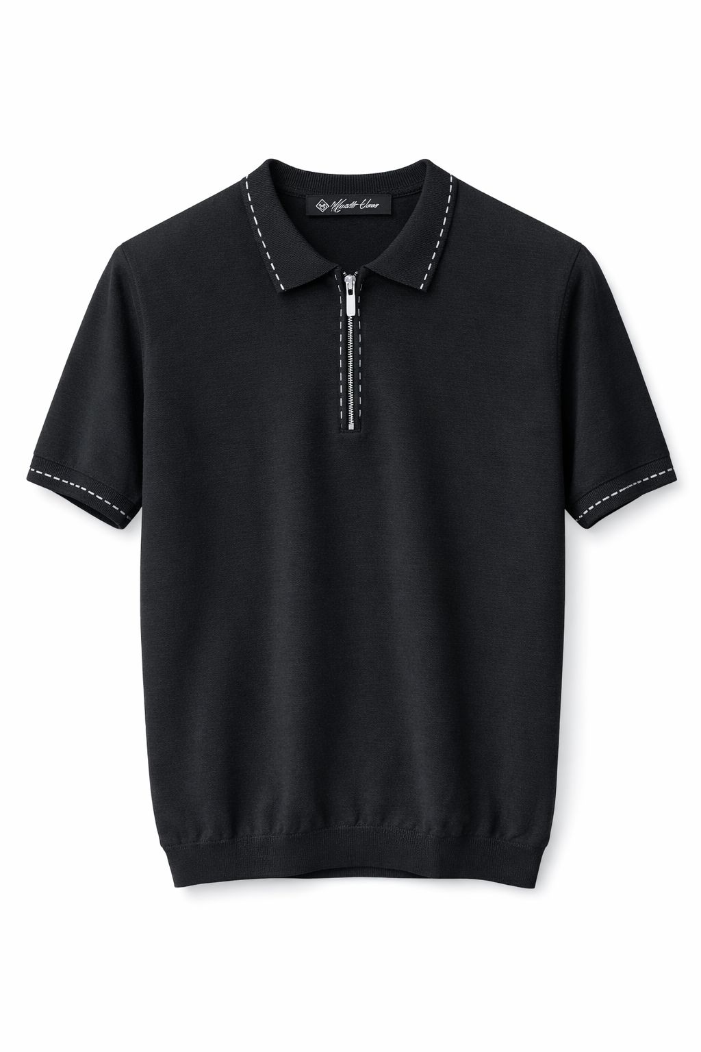 Luxury Black Polo Cashmere Short Sleeve – Soft, Breathable & Lightweight Knit