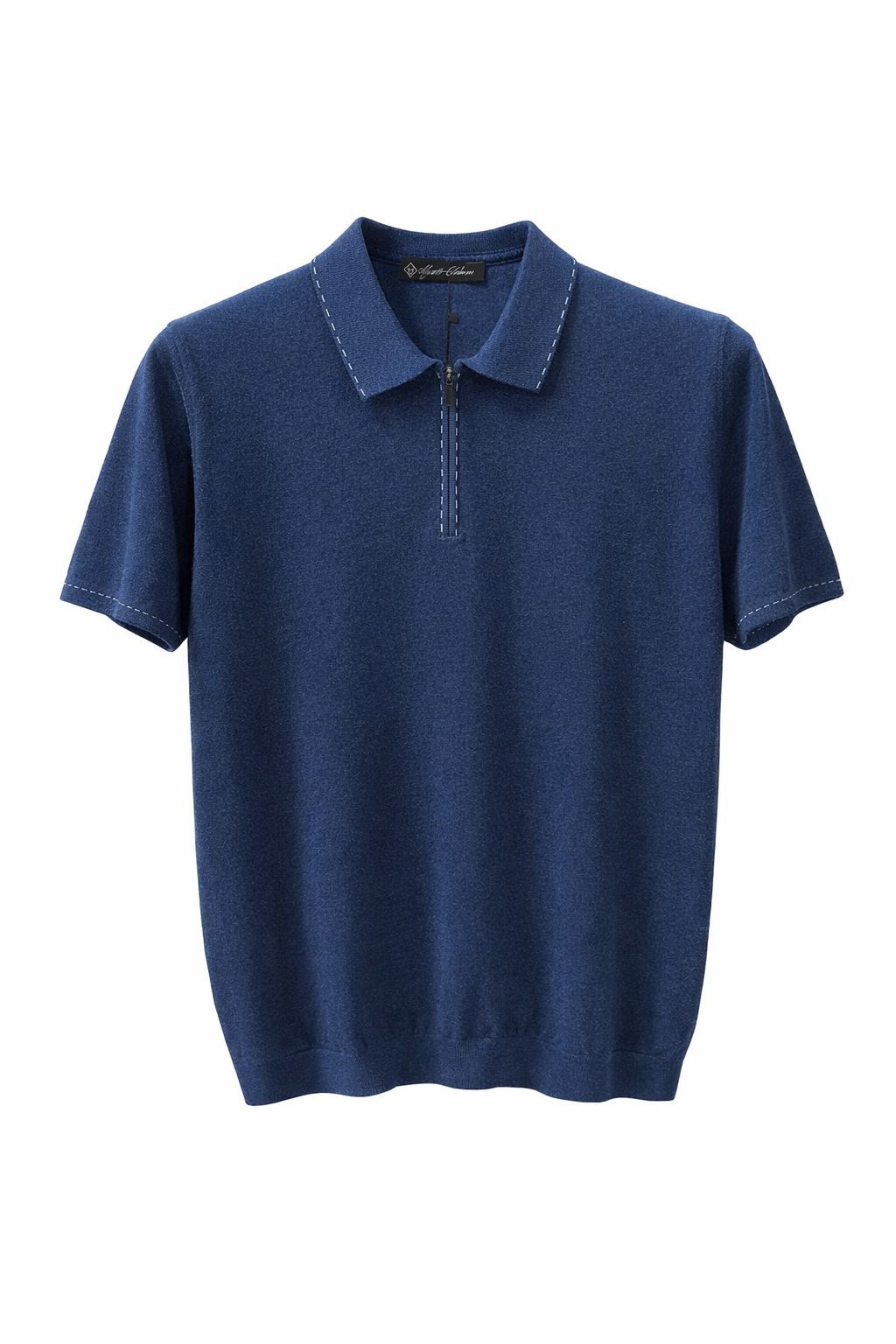 Luxury Navy Polo Cashmere Short Sleeve – Soft, Breathable & Lightweight
