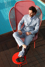 Men’s Wool Blend Slim Fit Double-Breasted Suit-LIGHT BLUE.024