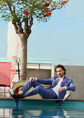 Men’s Wool Blend Slim Fit Double-Breasted Suit-DUSTY BLUE.024