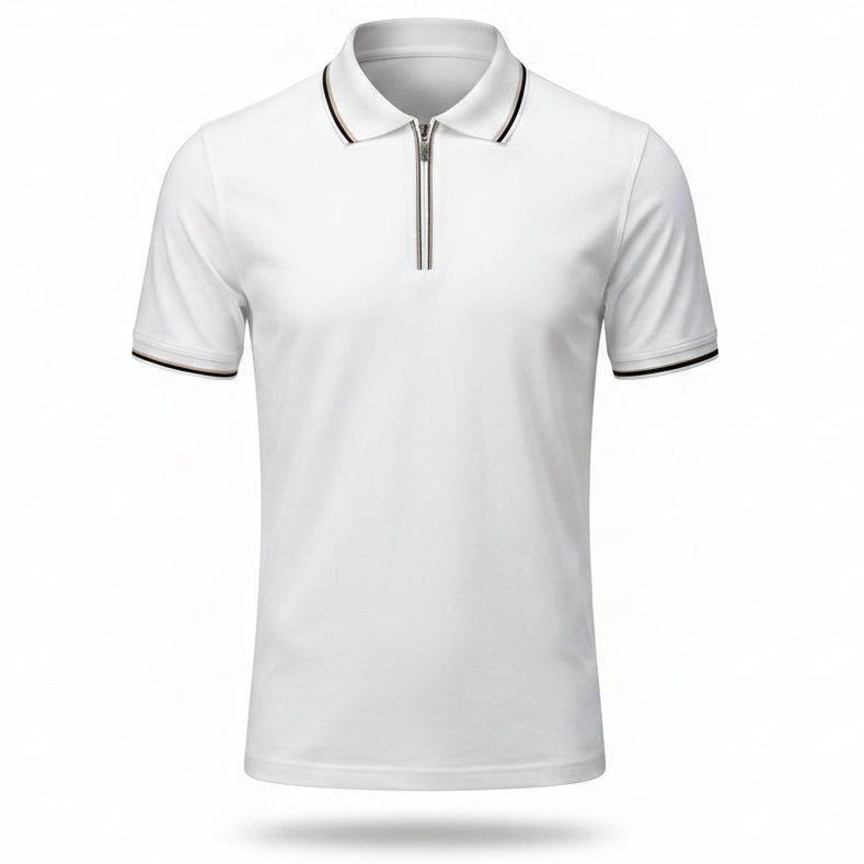 White Mercerized Cotton Polo Shirt | Premium Shine & Ultra-Soft Comfort.MCP-002
