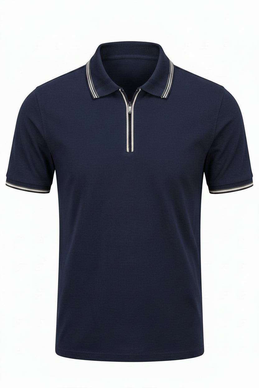 Navy Mercerized Cotton Polo Shirt | Premium Shine & Ultra-Soft Comfort.MCP-002