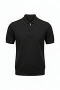 Black Half zip bamboo Polo Shirt | Soft, Sustainable & Moisture-Wicking.BP-002
