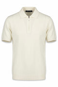 Off-White  Half zip bamboo Polo Shirt | Soft, Sustainable & Moisture-Wicking.BP-002