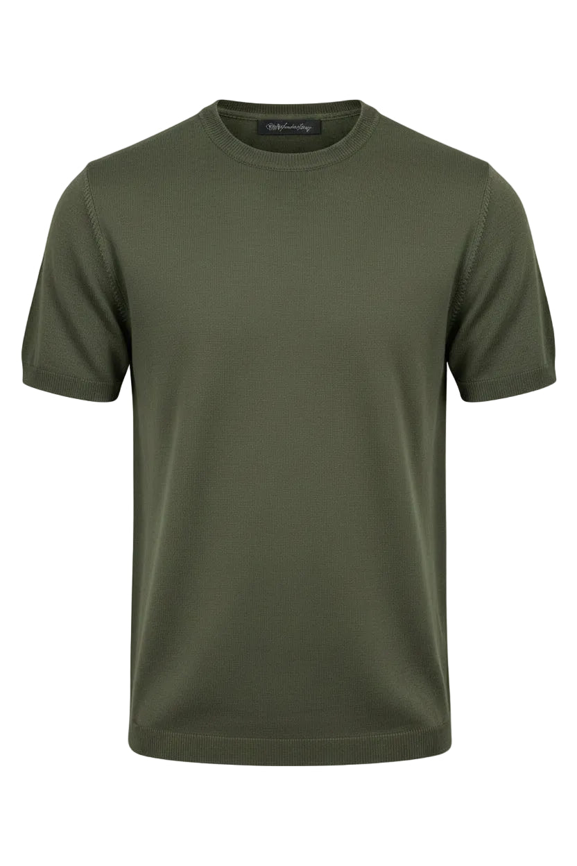 Green Mercerized Cotton T-Shirt | Premium Shine, Soft & Breathable Fabric.MC-001