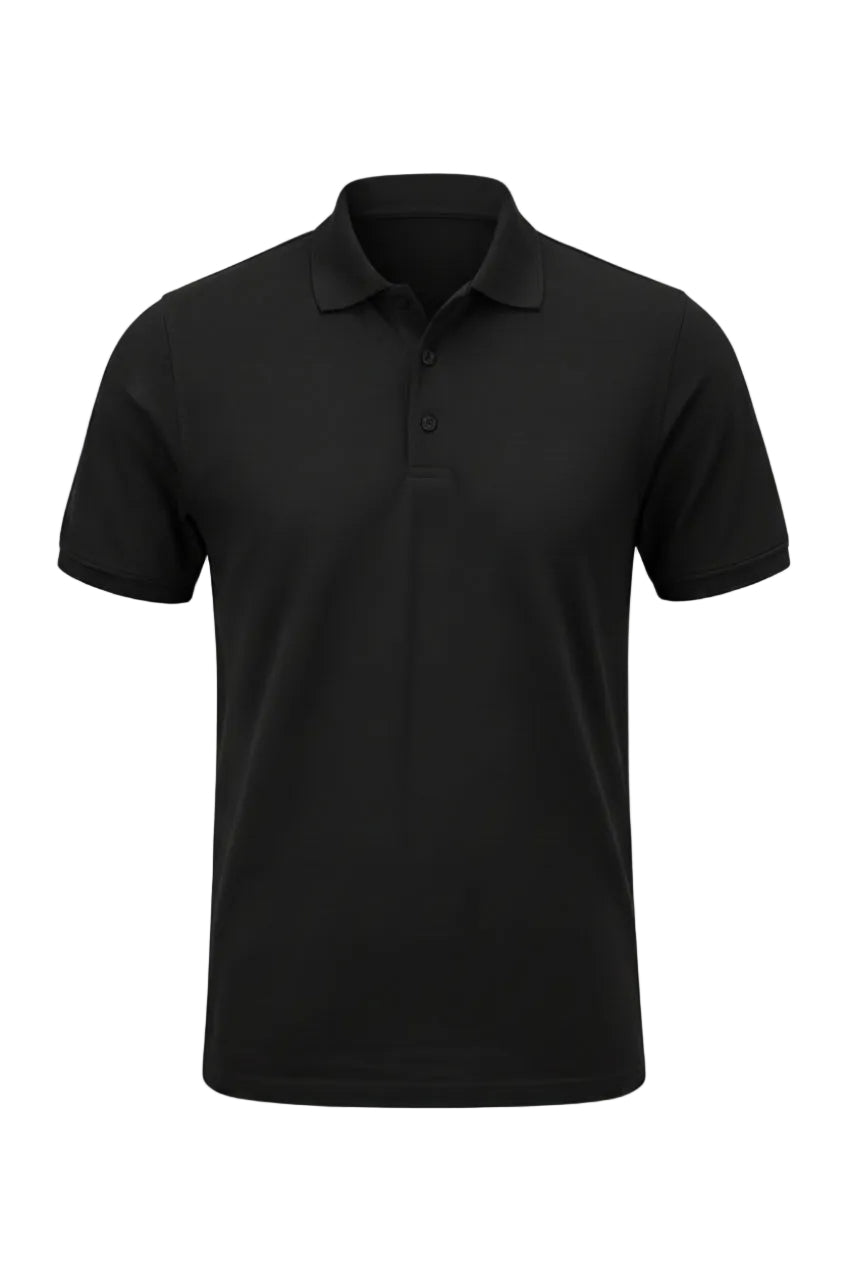 Premium Black Mercerized Cotton Polo Shirt – Smooth Finish & Breathable.MCP-001