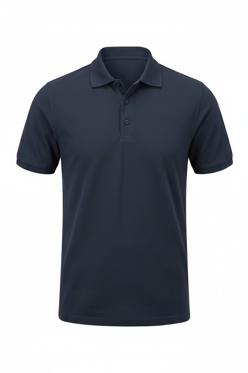 Premium Navy Mercerized Cotton Polo Shirt – Smooth Finish & Breathable.MCP-001