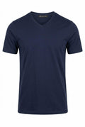 Premium Navy Mercerized Cotton V-Neck T-Shirt – Soft, Breathable & Elegant Finish.VMT-001