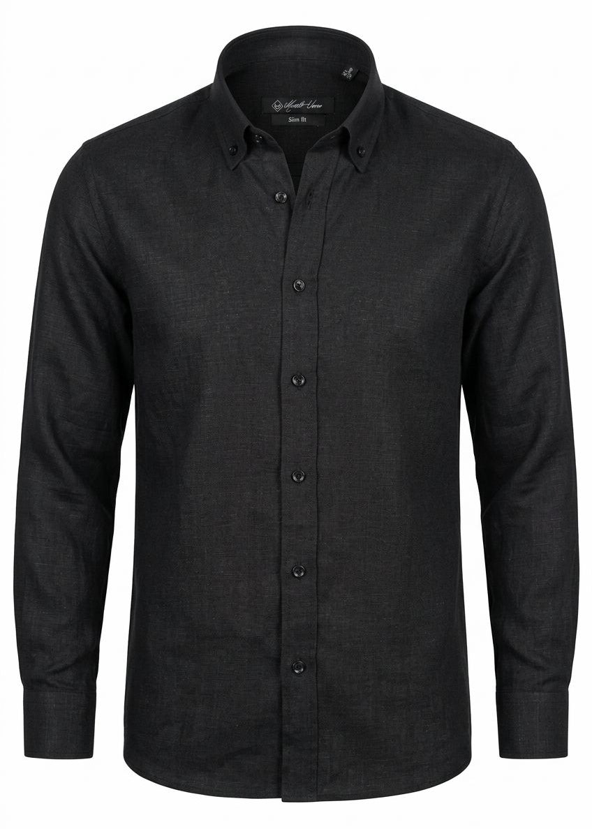 Black Linen Shirt – Airy Comfort with Timeless Appeal.LSH003