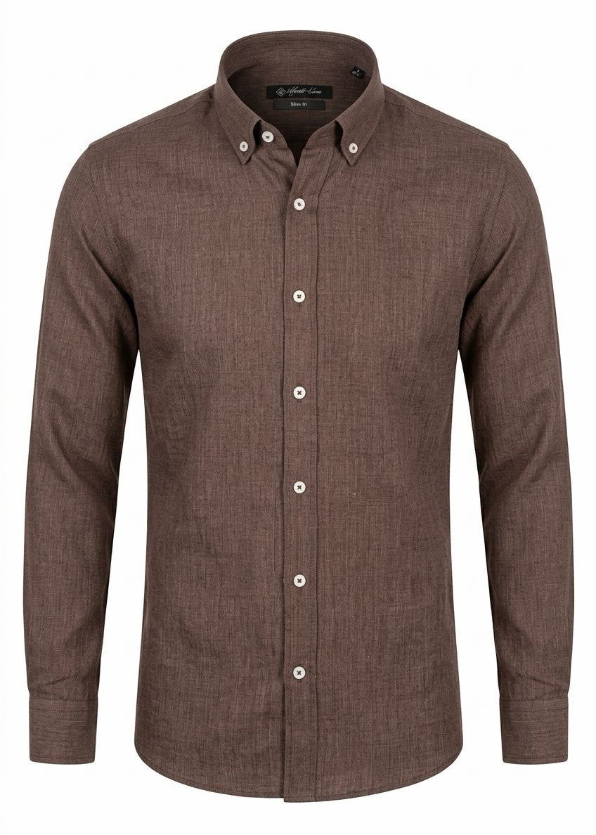 Brown Linen Shirt – Airy Comfort with Timeless Appeal.LSH003